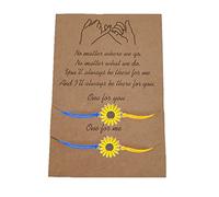 Women Sports Watch Bracelet Blue Wax and Friendship Friendship Unity Woven Yellow Ukrainian Sunflower Bracelet Bracelet Thread Leather Bracelet for Women (Multicolor, One Size)