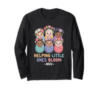 Women Spring Helping Little Ones Bloom Wildflower NICU Nurse Long Sleeve T-Shirt