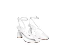 Women Spring Summer Open Square One Button Sandals White 6