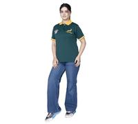 Women Springboks Rugby World Cup 2025 T Shirt | Button Down Collar Style Short Sleeve Size XXL, Dark Green