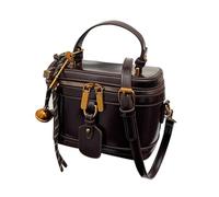 Women Square Box,Square Box Shoulder Bag - PU Back Small Back Punch,Birthday's Mother's Day Versatile Fashion Large Capacity for Cosmetics, Cellphone, Keys, Coffee Color, Fare riferimento alla