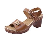 Women Square Heels Thick Soled Sandals - Open Toe Wedge Sandals For Women Comfortable Thick Soled Cushion Sandal Adjustable Buckle Ankle Strap Sandal Summer Walking Shoes With Arch Support