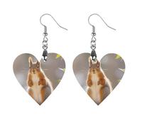 Women Squirrel Funny Animal Wooden Earrings Lightweight Dangle Earrings Geometric Drop Earring Vintage Heart-Shaped Retro Daily Wear Jewelry Gift for Wedding Party Graduation