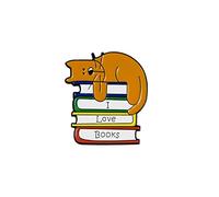 Women St Patrck Day Brooch Mother's Day Cartoon Brooch Animal Brooch Cat Sleeping Book Badge Brooch Animal Brooch Interesting Brooch Creative Brooch Ribbon Tie (Yellow, One Size)