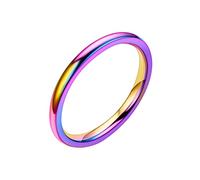 Women St Patrck Day Ring Valentine's Day Ring Couple Fashion 2MM Women's Ring Polished Hand Fine Contracted Tail Rings Ring for Man (Multicolor6, 6)