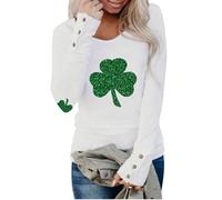 Women St. Patrick's Day Sweatshirt Girls St Patricks Day Hoodie Jumper Women's St. Patrick's Day Tshirts Irish Sweatshirt 2025 Weiß