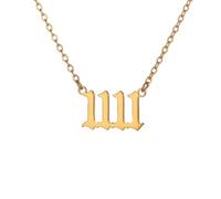 Women Stainless Steel Necklace Gold Angel Number 11 11 Necklaces Make a Wish Gift Lucky Numerology Jewelry