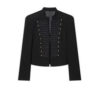 Women Steampunk Blazer Military Style Cropped Jacket Hussar Military Drummer Parade Jackets,Napoleon Gothic Clothing - Ladies Marching Band Jackets,Emo Punk Women Jacket
