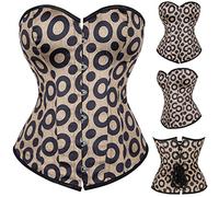 Women Steampunk Bustiers Ladies Medieval Gothic Overbust Lace Up Boned Corsets Buckle Belt Tunic Waist Trainer Floral Printed Victorian Corset Top Vintage Baroque Underwear Pirate Cosplay Bodysuit