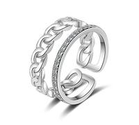 Women Sterling Silver Zirconia Infinity Knot Pull Women Personality Forefinger Modern Jewellery Partnership Rings Friendship Rings Stacking Rings Adjustable