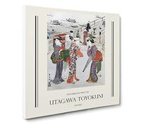 Women Stood By Ryogoku Bridge By Utagawa Toyokuni Exhibition Museum Asian Japanese Canvas Wall Art Print Ready to Hang, Framed Picture for Living Room Bedroom Home Décor, 20x20 Inch (50x50 cm)