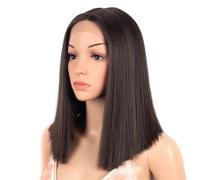 Women Straight Bob Wigs Middle Part Lace Wigs Shoulder Length Short Cosplay Wigs F5-6A 130#14inches-35cm