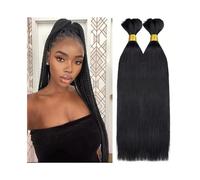Women Straight Bulk Human Hair for Braiding No Weft 100g/Pack Unprocessed Brazilian Virgin Hair Extensions for Braids(12inches)