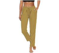 Women Straight Leg Joggers Stretch Lightweight Cropped Jogging Bottoms Ladies Drawstring Tracksuit Bottoms with Pockets Comfortable Casual Workout Yoga Sport Gym Pants Sweatpants