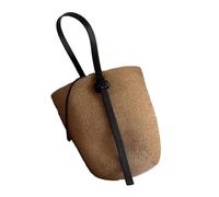 Women Straw Bag Handwoven Shoulder Top Handle Handbag Beach Japanese Styles Bucket Shopping Dating Women Straw Japanese Styles Shoulder Beach Handwoven Armpit