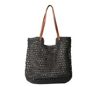 Women Straw Handbag Large Capacity Bag Hollows Out Beach Bag Fashion Vacation Handmade Weaving Shoulder Women Straw Handbag Beach Large Capacity Handmade Shoulder
