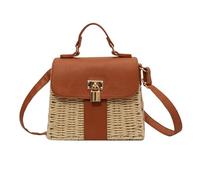 Women Straw Handbag Lightweight Shoulder Bags with Adjustable Strap Crossbody Bag Retro Flap for Summer Outdoor Travel Pool Vacation Seaside