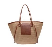 Women Straw Tote Bag Summer Beach Bags Luxury Handmade Shoulder Bag Woven Basket Handbags Large Straw Purses, B-khaki