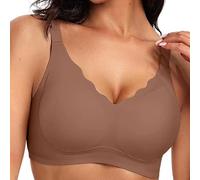 Women Strong Grip Bra, Women V Neck Seamless Seamless Wireless Minimizer Bralette Push Up Bras Sleep Comfort