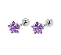 Women Stud Earrings, Stainless Steel Stud Earrings for Women Silver 5mm Star Shaped 5mm for Aunt Birthday Jewelry Modern