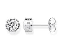 Women Stud Earrings White Stone 925 Sterling Silver H1963-051-14