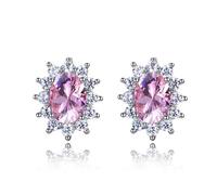 Women Stud Earrings With Aaaaa Royal Blue Green Light Blue Spinel Zircon Oval 925 Sterling Silver Snowflake Earring