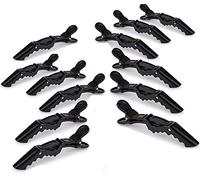 Women Styling Hairclip - 12pcs Plastic Alligator Hair Sectioning Clips,Durable Hair Styling Clips,Durable alligator hair clip with nonslip grip&wide gator big teeth for easy styling (black)