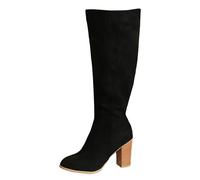 Women Suede Long Boots Winter Fashionable Over Knee Long Boots with Block Heel Stretch Fit High Boots for Women Girls Winter,Easy to Put n32 Black