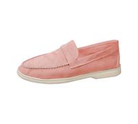 Women Suede Moccasins Loafers Womens Flat Slip on Fashion Casual Comfy Woke Dress Loafers Deck Boat Shoes Sandals Ladies Footwear Size 5.5 Red