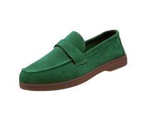 Women Suede Moccasins Loafers Womens Flat Slip on Fashion Casual Comfy Woke Dress Loafers Deck Boat Shoes Sandals Ladies Footwear 002_Green