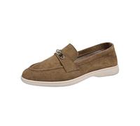 Women Suede Platform Chunky Loafers Flat Soles Low Heels Loafers Low-Top Shoes British Style Round Toe Closed Toe Slip On Shoes Casual Office Work Footwear for Spring Autumn 3.5-7 Khaki