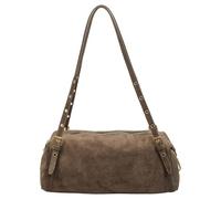 Women Suede Shoulder Bag Retro Suede Large Capacity Bowling Bag | Vintage Handbag Tote Crossbody Style Simple Design Daily Use
