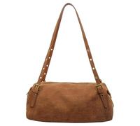 Women Suede Shoulder Bag Retro Suede Large Capacity Bowling Bag | Vintage Handbag Tote Crossbody Style Simple Design Daily Use