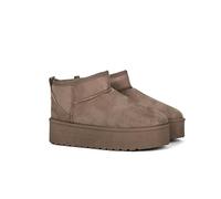 Women Suede Winter Boots Platform Low Ankle Snow Boot Women Classic Faux Fur Warm Lined Slip On Winter Ankle Shoes (COFFEE, One Size, Adult, Women, 7, Numeric, UK Footwear Size System, Medium)