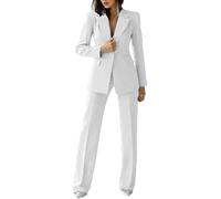 Women Suit 2 Pieces Business Pant Suit Sets Formal Office Lady Outfits Peak Lapel Women's Suiting for Work Professional White