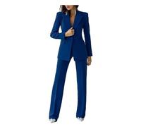 Women Suit 2 Pieces Business Pant Suit Sets Formal Office Lady Outfits Peak Lapel Women's Suiting for Work Professional Navy Blue