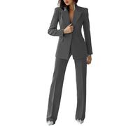 Women Suit 2 Pieces Business Pant Suit Sets Formal Office Lady Outfits Peak Lapel Women's Suiting for Work Professional Dark Grey