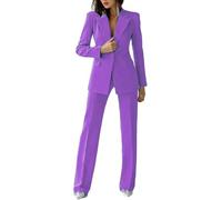 Women Suit 2 Pieces Business Pant Suit Sets Formal Office Lady Outfits Peak Lapel Women's Suiting for Work Professional Lilac