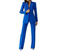 Women Suit 2 Pieces Business Pant Suit Sets Formal Office Lady Outfits Peak Lapel Women's Suiting for Work Professional Royal Blue