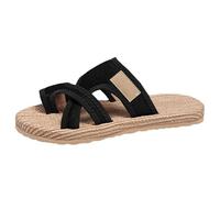 Women Summer Ankle Strap Flat Sandals Women's Summer Roman A Mesh Breathable A Footstool Non Flat Soft Bottom Breathable Toe Slippers Girls Sliders Size 1 Black And Green Womens Chunky (Black, 6)