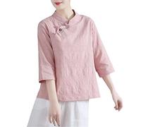 Women Summer Autumn China Style Chinese Traditional Shirts Tang Suit Hanfu Clothing Ethnic Embroidery T-Shirt