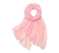 Women Summer Casual Colorful Multicolor Solid Color Chiffon Thin Regular Silk Scarf Scarf Big Thick Scarf (Pink, One Size)