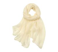 Women Summer Casual Colorful Multicolor Solid Color Chiffon Thin Regular Silk Scarf Sunscreen Scarf Women Large Blanket Scarf (Beige, One Size)