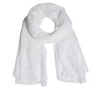 Women Summer Cotton Blend Crinkle Vintage Soft Long Scarf Linen Beach Shawl Wrap, White