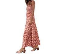 Women Summer Dress Victorian Casual A-Line Sleeveless Spaghetti Strap Boho Floral Long Dresses for Summer Beach