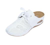 Women Summer Extra Wide Fit Wedges Sliders Women's Slippers Spring Summer And Autumn Heel Half Slippers Closed Toe Fashionable Breathable Flat Sandals Designer Size 5 Womans (White,5.)