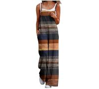 Women Summer Harem Cotton Pants European And American Sling Solid Pocket Casual Jumpsuit Summer Overalls Romper Wide Leg Jumpsuit For Women UK Ladies Elasticated Waist Convertible Capri Romper