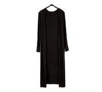 Women Summer Maxi Long Modal Cardigan Shawl Sun Protection Essential Solid Open Front Thin Coat Cardigan Tops Black