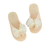 Women Summer Open Toe Flat Sandals Women's Strik Dikke Zool Wigvormige Casual Comfortabele Lichte En Handige Strand Slippers Tan Wedge Sandal Wide Fit Sandals for Size 7 (White,8)