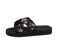 Women Summer Open Toe Slippers Casual Shoes for Daily Leisure and Beach Trips Comfortable Flat Sandals Perfect to Pair with Beach Pants or Jeans, black, 8 UK